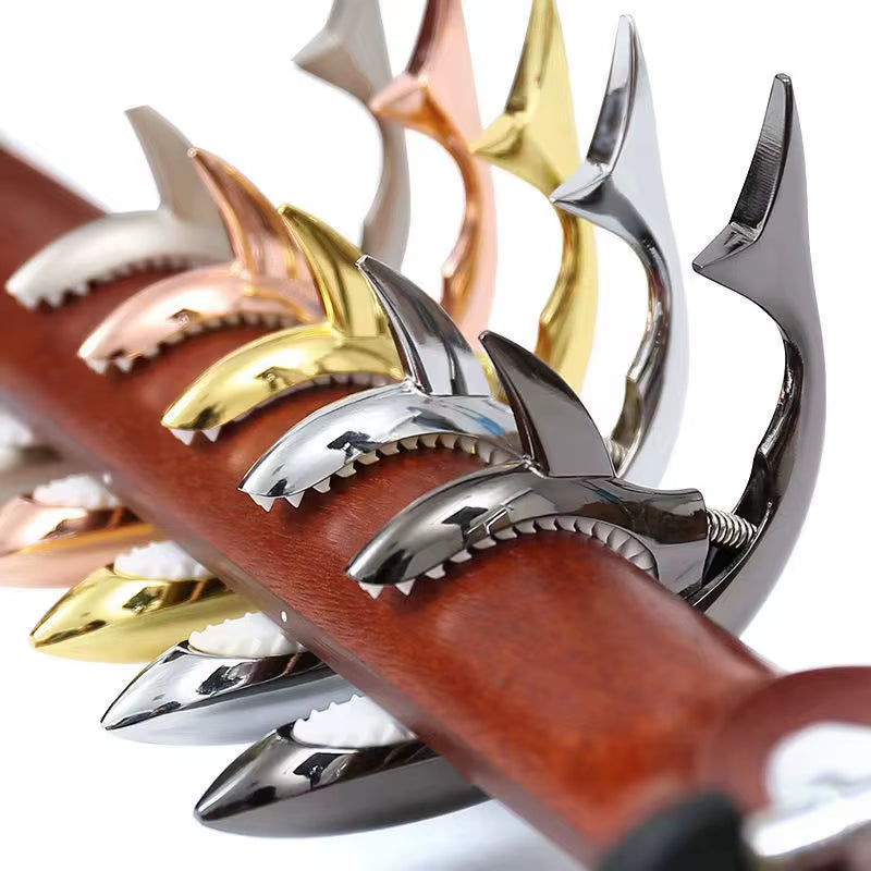 Metal Shark Guitar Capo Classic Electric Guitar Capo High Quality Zinc Alloy Quick Change Clip Bass Bridge Guitar Accessories