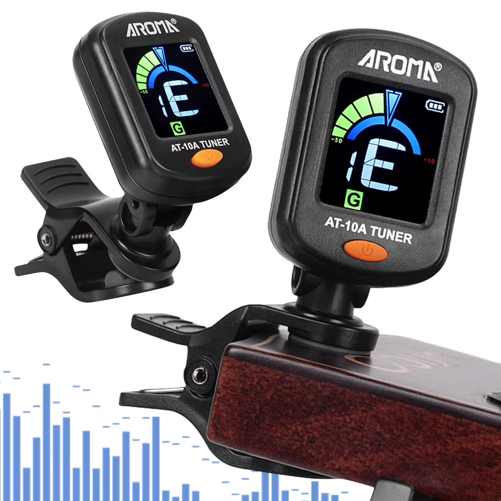 Guitar Tuner Foldable Rotatable Acoustic Guitar Tuner Rechargeable Electric Guitar Tuner for Acoustic Guitar Ukulele Bass Violin