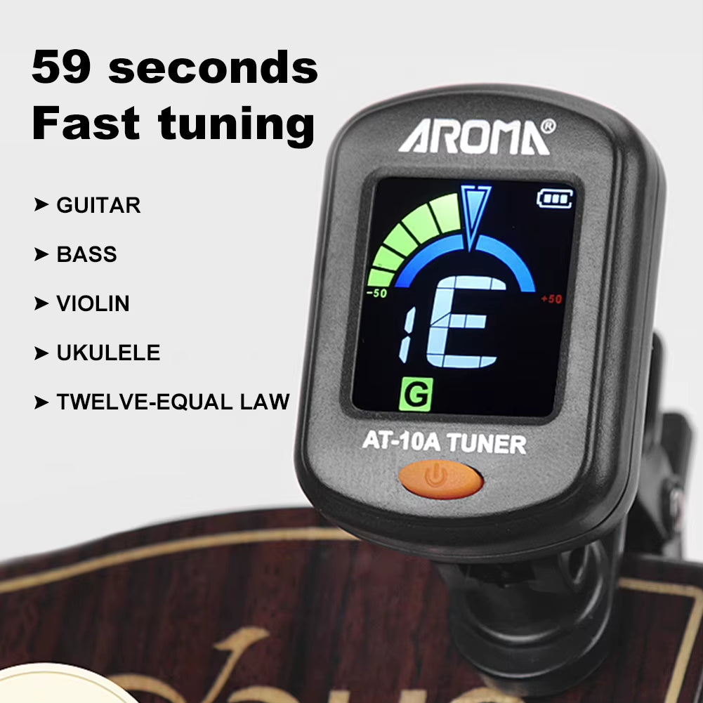 Guitar Tuner Foldable Rotatable Acoustic Guitar Tuner Rechargeable Electric Guitar Tuner for Acoustic Guitar Ukulele Bass Violin