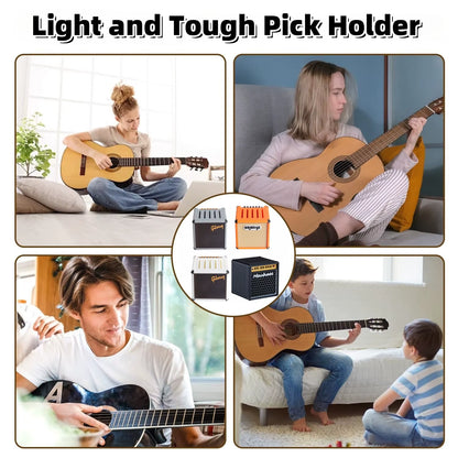 Guitar Pick Holder/3D Printed Large-Capacity Portable Amp Shape Guitar Pick Holder W/5 Slots/For Guitar Accessories