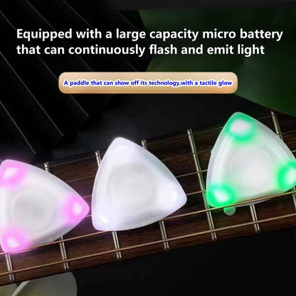 LED Luminous Guitar Pick 1 Pcs - ABS Electric Guitar Picks with Three-Color Light Options (White/Green/Purple)