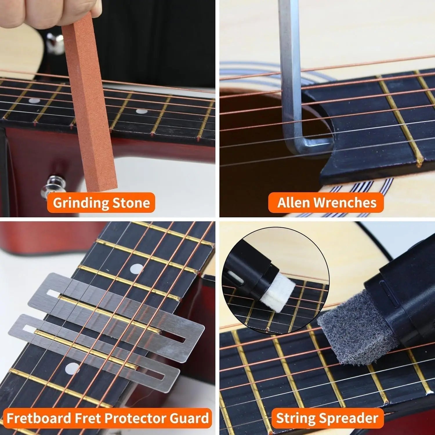 72PCS Guitar Repair Tool Kit Guitar Maintenance Tool Set for Guitar Ukulele Bass Banjo Luthier Tools Guitar Repair Tool Kit